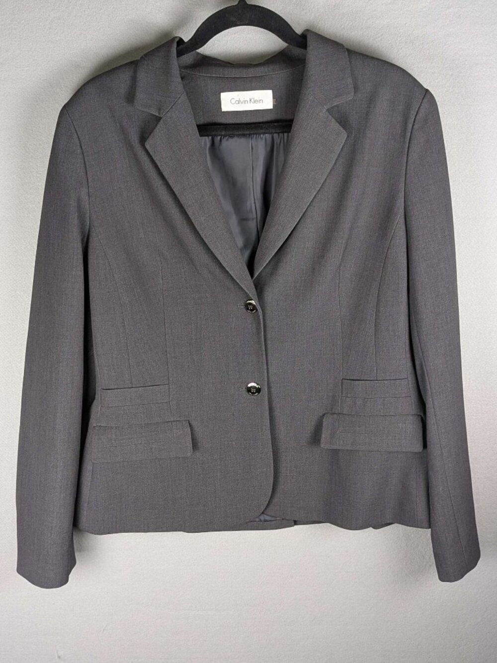 Calvin Klein 2-Button Women's Grey Career Blazer (See Description)
